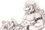  2016 anthro anthro_on_anthro bowser canid canine canis domestic_dog duo eyes_closed foreskin genitals horn humanoid_genitalia humanoid_penis interspecies kenket koopa licking male male/male mammal mario_bros monochrome nintendo open_mouth open_smile oral penile penis penis_lick scalie sex sketch smile tongue tongue_out vein veiny_penis video_games 