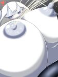  &lt;3 3:4 alternate_color antennae_(anatomy) anthro areola big_breasts blue_pupils blush bodily_fluids breasts female grey_areola grey_nipples huge_breasts hyper hyper_breasts lactating looking_at_viewer milk nintendo nipples norio_(pheromosa_times) nude pheromosa pok&eacute;mon pok&eacute;mon_(species) pupils purple_eyes solo ultra_beast video_games white_body 