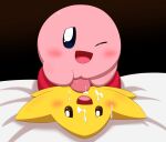  alien asterozoan bed blush bodily_fluids cum cum_on_face cum_on_own_face cum_on_self duo echinoderm female furniture genital_fluids genitals hi_res kirby kirby_(series) male male/female marine minami_(artist) nintendo on_bed one_eye_closed open_mouth penis pink_body pussyjob sex starfish starfy the_legendary_starfy_(series) video_games waddling_head yellow_body 