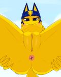  4:5 animal_crossing ankha_(animal_crossing) anthro anus areola breasts female genitals hi_res looking_down_at_viewer nintendo pov_facesitting pussy solo verobunnsx video_games 