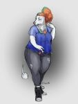  anthro blue_eyes candy canid canine canis chubby_female clothing dessert domestic_dog ear_tuft female food footwear hi_res highlights_(coloring) lollipop mammal manna-mint poodle raksz shoes solo tail_tuft thick_thighs tuft wide_hips 