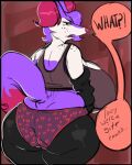  absurd_res amber_(that_thicc) anthro big_breasts big_butt black_body bra braixen breasts butt clothed clothing dialogue english_text female freckles fur heart_print_panties hi_res huge_breasts huge_butt izzy223 looking_back multicolored_body multicolored_fur nintendo open_mouth panties pok&eacute;mon pok&eacute;mon_(species) purple_body purple_fur red_body red_fur shiny_pok&eacute;mon solo talking_to_viewer text thick_thighs underwear video_games white_body white_fur 