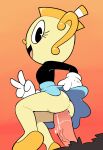  anal anal_penetration animate_inanimate butt clothing cuphead_(game) female genitals gloves handwear happy happy_sex hi_res humanoid male male/female ms._chalice penetration penis pussy sex vein veiny_penis video_games 