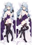  aqua_hair bangs black_scrunchie black_thighhighs blunt_bangs breasts breasts_out clothes_lift dakimakura_(medium) dress evening_gown girls&#039;_frontline green_eyes hair_ornament hairband hk416_(girls&#039;_frontline) hk416_(starry_cocoon)_(girls&#039;_frontline) layered_dress lifted_by_self long_hair lying moeanime multi-tied_hair nipples no_panties official_alternate_costume on_side purple_dress scrunchie shoes shoes_removed skirt skirt_lift strapless strapless_dress teardrop teardrop_facial_mark teardrop_tattoo thighhighs topless torn_clothes white_hairband 