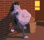 abdominal_bulge absurd_res anthro canid canine canis clint duo hi_res male male/male mammal oral_vore overweight overweight_male purplelove_(artist) vore wolf 