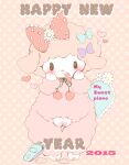  &lt;3 2015 accessory beady_eyes blush bovid bow_(feature) bow_accessory bow_ribbon caprine chibi chinese_zodiac cute_expression cute_eyes cute_fangs decorated_bow domestic_sheep english_text female flower flower_accessory flower_bow flower_hair_accessory frilly frilly_accessory frilly_bow fur genitals hair_accessory hair_bow hair_ribbon hearts_around_body hearts_around_head holidays kemono kigekigahou mammal my_sweet_piano new_year onegai_my_melody pattern_bow plant pussy ribbons sanrio shaved shaver sheep solo spotted_bow standing string_bow teeth text tied_string wool_(fur) year_of_the_goat 