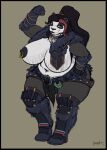  absurd_res anthro armor big_breasts black_body black_fur black_nose blizzard_entertainment breasts capcom countershade_torso countershading curvy_figure edit female fur giant_panda greasymojo grey_background hand_on_hip hi_res huge_breasts ikusame mammal monster_hunter multicolored_body multicolored_fur musclegut muscular muscular_female nipple_piercing nipples pandaren piercing simple_background slightly_chubby solo thick_thighs unconvincing_armor ursid video_games voluptuous warcraft white_body white_fur wide_hips 