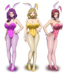  absurdres animal_ears blonde_hair blush bow bowtie breasts cleavage code_geass cornelia_li_britannia fake_animal_ears high_heels highres iwao178 kallen_stadtfeld large_breasts milly_ashford playboy_bunny purple_hair rabbit_ears rabbit_tail red_hair short_hair tail wrist_cuffs 