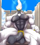  2022 abs accessory animal_genitalia animal_penis anthro anthrofied arceus balls barazoku big_muscles big_penis chair claws cloud cock_ring day equine_penis erection front_view furniture genitals halo hi_res horn huge_muscles huge_penis jewelry legendary_pok&eacute;mon looking_at_viewer male medial_ring mr._frenzy muscular muscular_anthro muscular_male navel nintendo nipples nude obliques pecs penis penis_accessory penis_jewelry pok&eacute;mon pok&eacute;mon_(species) pok&eacute;morph signature sitting sky solo thick_thighs throne vein video_games 