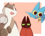  adorabat akamuhura-yamato animal_ears armor bat_(animal) bat_girl bat_wings big_eyes black_cat blue_fur blush cape cat closed_eyes closed_mouth eyepatch furry furry_female furry_male green_eyes heart mao_mao:_heroes_of_pure_heart mao_mao_(mao_mao:_heroes_of_pure_heart) mechanical_arms otter otter_ears simple_background whiskers white_fur wings yellow_eyes 