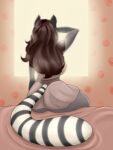  anthro big_breasts big_butt blackbetty breasts butt clothed clothing female franciene_(tango&#039;s_family) hair lingerie mammal panties procyonid raccoon simple_background solo thick_thighs underwear 