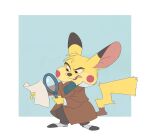  2019 basil_(disney) brown_body brown_eyes brown_fur clothed clothing compression_artifacts crossover detective_pikachu disney footwear fur head_tuft holding_magnifying_glass holding_object holding_paper magnifying_glass male mammal melchiarts nintendo open_mouth paper pikachu pok&eacute;mon pok&eacute;mon_(species) red_cheeks rodent shoes simple_background solo the_great_mouse_detective tuft video_games yellow_body yellow_fur 