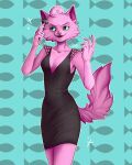  anthro bojack_horseman breasts clothing domestic_cat dress felid feline felis female fur hi_res mammal netflix pink_body pink_fur princess_carolyn solo zelionka 