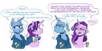  blue_hair clothing duo equid equine female friendship_is_magic hair hoodie horn mammal my_little_pony purple_hair redxbacon simple_background starlight_glimmer_(mlp) topwear trixie_(mlp) unicorn white_background white_hair 