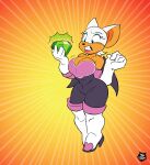  anthro bodily_fluids breast_expansion breast_milking breasts expansion female hi_res lactating milk rouge_the_bat sega solo sonic_the_hedgehog_(series) thewilldpink 