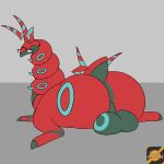  antennae_(anatomy) balls big_balls big_butt butt darknsfwindie eyewear feral genitals glasses hi_res huge_butt looking_back male multicolored_body nintendo nude perineum pok&eacute;mon pok&eacute;mon_(species) scolipede shiny_pok&eacute;mon sitting solo video_games 