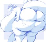 2019 5_fingers absurd_res anthro areola big_breasts big_butt biped bottomwear breasts butt butt_focus clothed clothing digital_media_(artwork) female fingers fish hi_res huge_breasts huge_butt hyper hyper_breasts hyper_butt looking_back marine nipples rear_view shannon_shark shark simple_background solo thick_thighs topless trinity-fate62 wardrobe_malfunction wide_hips 