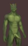  2020 abs anthro argonian athletic athletic_anthro athletic_male balls bethesda_softworks biceps blue_eyes claws digital_media_(artwork) erection finger_claws foreskin genitals glans green_balls green_body green_claws green_penis green_scales humanoid_genitalia humanoid_penis lizard male multicolored_body muscular muscular_anthro muscular_male nude pecs penis pink_glans reptile retracted_foreskin scales scalie slim solo spikes teeth the_elder_scrolls two_tone_body victory_clint video_games 