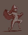  2022 absurd_res anthro breasts canid canine colored_sketch dancing deadfish32 digital_media_(artwork) disney eyes_closed female fox fur genitals hi_res maid_marian mammal mostly_nude nipples pussy robin_hood_(disney) sketch smile solo 