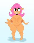  anthro areola big_breasts black_eyes black_nose breasts brown_areola brown_body brown_fur brown_nipples camp_lazlo cartoon_network female fur genitals hair herpestid hi_res looking_at_viewer mammal mongoose navel nipples nude patsy_smiles pink_hair pussy short_stack smile solo somescrub thick_thighs wide_hips 