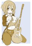 bad_id bad_pixiv_id breasts bukkake condom crotch_seam cum cum_on_body cum_on_breasts cum_on_clothes cum_on_upper_body guitar hands hirasawa_yui instrument k-on! large_breasts monochrome mouth_hold open_clothes open_shirt panties panties_under_pantyhose pantyhose pinky_out school_uniform shirt short_hair skirt skirt_lift solo striped striped_panties tatami_to_hinoki thighband_pantyhose underwear 
