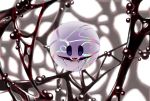  absurdres blurry blurry_background bubble commentary_request crying empty_eyes floating glaring highres kirby kirby:_star_allies kirby_(series) light nintendo no_humans rainbow_gradient red_eyes reflective_eyes spoilers tears third_eye void_termina wakame_(pixiv) white_background white_skin 