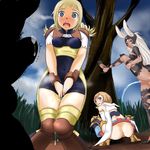  animal_ears armor ashelia_b'nargin_dalmasca ass between_thighs blonde_hair blue_eyes blush bodysuit boots braid breasts bunny_ears commentary_request covered_navel cum d: dark_skin final_fantasy final_fantasy_xii flat_chest fran leg_lift long_hair medium_breasts miniskirt multiple_girls no_panties okurapuchi open_mouth pee peeing penelo penis precum pussy red_eyes short_hair silhouette skirt spread_legs squatting tears thighhighs twin_braids twintails v_arms viera white_hair 