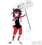 anthro bovid caprine demonic goat hell helluva_boss hi_res imp lagomorph leporid male mammal muskymei rabbit sign solo vivzmind