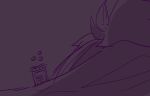  anthro avian bird drugs helluva_boss hi_res lying male on_front outline owl owl_demon pills purple_outline simple_background solo stolas_(helluva_boss) teathekook 