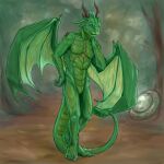  anthro dragon forest forest_background hi_res male nature nature_background plant scalie shield solo tree vidnix_(artist) wings 