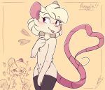  &lt;3 anthro bj_(artist) chest_fur chest_tuft clothing collarbone crotch_tuft elbow_tuft eyelashes footwear fur girly heart_tail hi_res humanoid legwear long_tail male mammal murid murine pink_tongue rat reggie_(whygena) rodent simple_background socks solo solo_focus stockings tongue tongue_out tuft white_body white_fur 