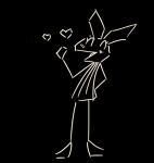  &lt;3 ambiguous_gender anthro blush blush_lines clothed clothing dress eyelashes eyes_closed gesture hand_on_hip holemann lagomorph leporid long_ears mammal open_mouth rabbit solo vib-ribbon vibri waving 