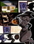 anthro anthrofied big_breasts blush breasts clothed clothing comic dialogue digital_media_(artwork) duo english_text feet female female/female food fruit gastly ghost hair halloween halloween_costume hi_res holidays humanoid kiss_the_carrot looking_at_viewer malpo_(carrot_kiss) mismagius nails nintendo plant pok&eacute;mon pok&eacute;mon_(species) pumpkin sayi_(carrot_kiss) shaded smile spirit text thick_thighs toenails toes video_games 