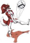  anthro ball bikini canid canine canis clothing domestic_dog female kaelin_(artist) mammal solo swimwear volleyball_(ball) 