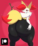  absurd_res ambiguous_gender anthro arthurclaws big_butt blush butt canid canine digital_drawing_(artwork) digital_media_(artwork) fox fur hi_res huge_butt looking_back mammal nintendo nude pok&eacute;mon pok&eacute;mon_(species) simple_background solo spread_butt spreading thick_thighs video_games wide_hips 