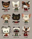  animal animal_ears black_cat calico cat cat_ears claws commentary creature demon extra_eyes fangs highres kaijuu looking_at_viewer maniani monster no_humans original sharp_teeth smile teeth whiskers white_cat 