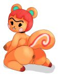  absurd_res animal_crossing anthro anus big_butt breasts buckteeth butt darky female genitals hazel_(animal_crossing) hi_res mammal nintendo pussy rodent sciurid simple_background solo teeth video_games white_background 