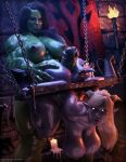  3d_(artwork) abs accessory alien areola big_breasts big_butt big_penis black_hair blizzard_entertainment blonde_hair breasts butt butt_grab digital_media_(artwork) draenei duo female forced from_behind_position furgonomics genitals hair hand_on_butt hanging_breasts herm hi_res hooves horn hot_dogging huge_breasts huge_butt huge_penis humanoid humanoid_pointy_ears intersex intersex/female muscular muscular_intersex nipple_piercing nipples orc penis piercing rape restraints sagging_breasts sex squarepeg3d tail_accessory thick_thighs tusks video_games warcraft wide_hips 
