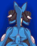  2022 3_fingers all_fours anal anal_penetration anus ass_up big_butt big_penis black_body black_fur blue_background blue_body blue_fur blue_penis bodily_fluids butt canid doggystyle duo erection faceless_anthro faceless_character faceless_male fingers first_person_view floppy_ears from_behind_position fur genital_fluids genitals grey_body grey_scales hand_spikes hi_res humanoid_genitalia humanoid_penis lucario male male/male male_penetrated male_penetrating male_penetrating_male male_pov mammal motion_lines nintendo nude penetrating_pov penetration penis pok&eacute;mon pok&eacute;mon_(species) precum raised_tail red_anus riolu scales sex simple_background spikes spikes_(anatomy) tan_body tan_fur thick_thighs thrusting ultilix vein veiny_penis video_games white_body white_scales 