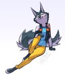  anthro bottomwear canid canine canis clothed clothing digital_media_(artwork) female fur hi_res illumination_entertainment looking_at_viewer mammal pants porsha_crystal scarlet-spectrum shirt simple_background sing_(movie) sitting smile solo topwear white_background wolf yellow_bottomwear yellow_clothing yellow_eyes yellow_pants 