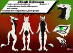  anthro claws ddrawarts english_text fur green_eyes male model_sheet multicolored_body multicolored_fur multiple_poses pawpads pose sergal simple_background solo text toe_claws two_tone_body two_tone_fur 