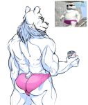  anthro beverage_can clothing digital_media_(artwork) eyewear fur hair male mammal origamihazel pink_clothing pink_underwear polar_bear polar_bear_(ice_climber) solo sunglasses underwear ursid ursine 