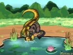  asphyxiation death domestic_cat dragon drowning duo felid feline felis feral hi_res leafpath mammal reptile scalie snuff 