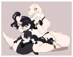  &lt;3 4_fingers 4_toes agate_(punkinbuu) albino anklet anthro belly big_breasts black_body black_bottomwear black_bra black_clothing black_fur black_hair black_pants black_underwear bottomwear bra bracelet breasts bulge claws clothed clothing colored_nails crocodile crocodilian crocodylid digital_media_(artwork) duo ear_piercing equid equine eyelashes eyes_closed facial_piercing feet female fingers fur gynomorph hair hand_on_thighs hi_res hooves horse intersex jewelry larger_female long_hair mammal nails nipple_piercing nipples nose_piercing pants personal_grooming piercing pink_eyes pink_nails pink_toenails punkinbuu reptile scales scalie septum_piercing size_difference smile snout_piercing spread_legs spreading styling_hair teeth thick_thighs toes topless underwear white_body white_fur white_scales 