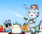  :3 alcohol animal_crossing anthro beverage beverage_can big_breasts birthday birthday_cake birthday_party black_body black_fur black_nose blonde_hair blue_sky bottle breasts brown_body brown_fur brown_spots cake can caroline_(animal_crossing) champagne cleavage clothed clothing container dessert domestic_cat domestic_rabbit dotty_(animal_crossing) dutch_rabbit exclamation_point eyelashes eyes_closed felid feline felis female food fur glass grey_body grey_fur group hair holding_beverage holding_bottle holding_can holding_container holding_glass holding_object lagomorph leporid lolly_(animal_crossing) mammal mottled multicolored_body multicolored_fur nintendo nonyammychoko one_eye_closed open_mouth open_smile orange_body oryctolagus outside party purrl_(animal_crossing) rabbit rodent sciurid sky smile spots spotted_body spotted_fur tree_squirrel video_games wink 