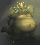  armpit_fetish bastardpalace belly bodily_fluids bowser flaccid genitals hi_res horn king_koopa koopa male mario_bros moobs musk navel nintendo overweight overweight_male penis reptile scalie slightly_chubby solo sweat turtle video_games 