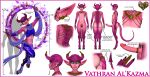  absurd_res chain claws clothing demon genitals girly hi_res horn humanoid humanoid_genitalia janner3d jewelry long_penis male model_sheet nude penis piercing pink_body pink_skin pupils silk slit_pupils solo spade_tail vathran 