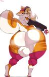  absurd_res anthro backsack balls big_butt bodily_fluids butt clothing domestic_cat felid feline felis genitals girly hi_res huge_butt legwear looking_at_viewer looking_back looking_back_at_viewer male mammal sweat sweaty_butt thick_thighs thigh_highs uromatsu 