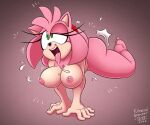  accessory ahegao amy_rose anthro big_breasts bodily_fluids bouncing_breasts breasts butt digital_media_(artwork) drxii eulipotyphlan female fullmetalsketch green_eyes hair headband hedgehog looking_pleasured mammal nipples nude open_mouth pink_body sega sex simple_background smile solo sonic_the_hedgehog_(series) tongue tongue_out 