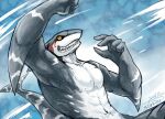  abs anthro barazoku big_muscles black_sclera fish gills grey_body grey_scales grey_skin grin looking_at_viewer male marine markings multicolored_body multicolored_scales multicolored_skin muscular muscular_anthro muscular_male nude pupils red_eyes red_pupils scales shark shark_(stardog) sharp_teeth smile solo stardog striped_markings striped_tail stripes tail_markings teeth two_tone_body two_tone_scales two_tone_skin underwater water white_body white_scales white_skin yellow_eyes 